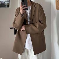 ราคา ไตล์เกาหลีชุดสูทส ชุดสูทผู้ชายสไตล์ เสื้อหลวม ชุดสูทสีแดงวินเทจส ผู้ชายเสื้อคลุม เสื้อสูทผู้ชาย สูทผู้ชาย (17945666050)