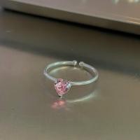 ราคา SissyJewelry แหวนเงินแท้ รุ่น Single heart clear open ring (18391802724)