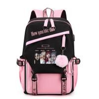 ราคา OKADY กระเป๋าเป้สะพายหลังสีชมพูสีดำกุหลาบ LISA Jisoo Jennie กระเป๋าเป้สะพายหลังกระเป๋าเป้สะพายหลังพร้อมที่เสียบ USB (19723018447)