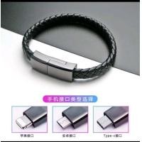ราคา LuckyWd กำไลสายชาร์จ type c iphone Micro B สายชาร์จข้อมือ สีดำ วัสดุทำจากหนังถัก กําไลสายชาร์จ iphone กำไลสายชาร์จ USB กำไลสายชาร์จ Power Charging Bracelet สายดาต้าแบบพกพา สร้อยข้อมือสายดาต้า สายชาร์จ