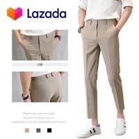 ราคา YS Fashion Casual Slacks Cropped Pants X201 slim fit trousers กางเกงสแล็คชาย สามสี สีดำ สีเทา กากี size 28 34 (12407075377)