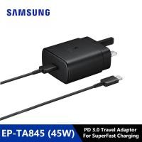 ราคา Samsung Super Fast Charger Adapter Original 45 W PD Charger EP TA845เครื่องชาร์จ USB C ถึง USB C 5A สำหรับ Galaxy A91 A90 A71 A70 S10 S20 S21 S22 S22 Ultra หมายเหตุ20 10 (17211664939)