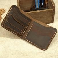 ราคา Fashion Genuine Leather Mens Wallet Retro Handmade Wallet for Men Durable Real Leather Purse for Men Coin Purse Wallet (20510055495)