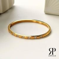 ราคา URPALS กำไลข้อมือ Stainless 18K ดีไซน์หรู ฝังเพชร CZ งาน Premium ใส่ออกงาน แมทได้กับทุกลุค (21083342197)
