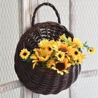 ราคา รั้วติดผนังกระถางต้นไม้แบบแขวนตะกร้าหวายทำมืออุปกรณ์ปลูกต้นไม้ในบ้านสวน (10930395900)