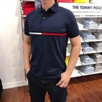 ราคา Tommy Hilfiger ของแท้ซื้อแบบอเมริกัน Tommy เสื้อโปโลโลโก้ปกแบบลำลองของผู้ชายตัวอย่างคลาสสิคหล่อแฟชั่นระบายอากาศได้แขนสั้น (20347316180)