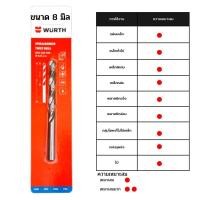 ราคา WURTH ดอกสว่านเจาะเหล็ก ขนาด 589 มิลมิเมตร รุ่น ANSI HSS SPIRLBOHRER TWIST DRILL (14870819256)