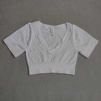 ราคา Nessaj เสื้อยืด Training Gym เสื้อฟิตเนสแขนสั้นสำหรับเล่นโยคะเชือกกระโดดเสื้อเอวลอยแบบเรียบง่าย (19416592539)