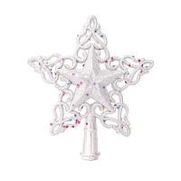 ราคา Christmas Tree Topper 5 Pointed Star Glittered Powder Hollow Out 3D Snowflake Gold Onion Powder แขวน Treetop Holiday Party Home Decor (16568978795)