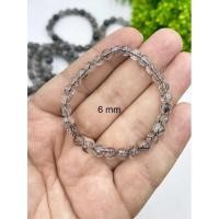 ราคา Natural Black Rutail Quartz Round Beads Bracelet 6 mm 8mm 10 mm Size Available Natural Tourmaline in Quartz Bracelet (17122340463)