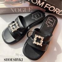 ราคา พร้อมส่งจากกทม แตะเพชร รองเท้าแตะ เพชร 4 เหลี่ยม สูง 1 นิ้ว รองเท้าแฟชั่น (20616386142)