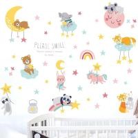 ราคา kqmgqo Zooyoo สติกเกอร์ติดผนัง ลายการ์ตูนนักบินอวกาศ สําหรับตกแต่งห้องนอนเด็กอนุบาล (20344868380)