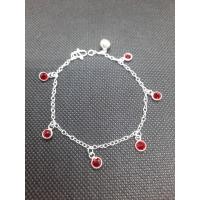 ราคา สร้อยมือเงินแท้ ห้อยพลอยแดง (6956806017)