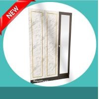 ราคา ตู้เสื้อผ้า 120cm 3 ประตู ชั้นโชว์ ประตูกระจกใส รุ่นสูง2เมตร หน้าบาน pink gold (15274520659)