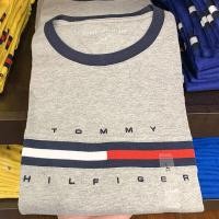 ราคา Tommy Hilfiger ของแท้เสื้อยืดแขนสั้นสีขาวผ้าฝ้ายบริสุทธิ์สำหรับผู้ชายเสื้อยาวปิดถึงก้นลำลองครึ่งแขน (17221323876)