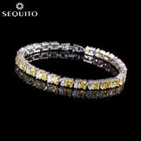 ราคา Segstop ขายแฟชั่นหรูหราต่างหูเครื่องประดับคุณภาพสูง18K ทองคำขาวชุบตัด AAA CZ หินกำไลข้อมือสำหรับงานเลี้ยงค็อกเทล B063 (2552790683)