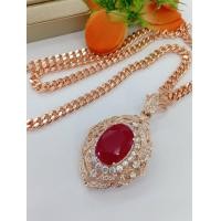 ราคา ชุดสร้อยคอจี้เเพชรทับทิม หุ้มนาค พร้อมสร้อยคอ ลายเลส ยาวสวยดูดี (11664240998)
