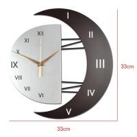 ราคา นาฬิกาแขวนผนังรูปดวงจันทร์เงียบนาฬิกาแขวนผนังตกแต่งห้องนอนเงียบ (17596946956)