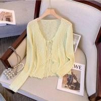 ราคา H H พร้อมส่ง เสื้อคลุมไหมพรมซีทรู แขนยาวมี 7สี M0129 C (19409479812)