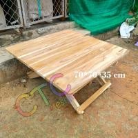 ราคา CTC โต๊ะญี่ปุ่น โต๊ะกินข้าวไม้สัก 70 70 35 ซม กว้าง ลึก สูง โต๊ะนั่งทำงานกับพื้น พับเก็บได้ ไม่ทำสี (12733260195)