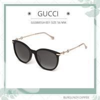 ราคา แว่นกันแดด Gucci GG0885SA 001 SIZE 56 MM BLACK GOLD GREY (18294278046)