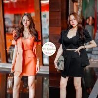 ราคา เซตสูท 3 ชิ้น เสื้อสูทแขนสั้น เสื้อครอป กางเกงขาสั้น BT Studio (15956275497)