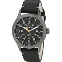 ราคา Timex Mens TW4B01900 Expedition Scout 40 Black Leather Strap Watch (16961123040)