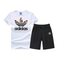 ราคา ADIDASeˉ ชุดวอร์มฤดูร้อนของผู้ชายเสื้อยืดผ้าฝ้ายแขนสั้นลำลองสำหรับใส่เล่นกีฬาและกางเกงขาสั้นสองชิ้น (13108490118)