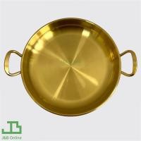 ราคา จานสแตนเลสกลม 2หู สีทอง จานสแตนเลส สไตล์เกาหลี จานเกาหลี จานสแตนเลสสีทอง จานสแตนเลสจาน ถาด จานบาร์บีคิว (17563850714)