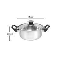 ราคา หม้อ 2 หู พร้อมฝา มีให้เลือก 4 ขนาด 18 20 22 24 cm เครื่องครัว หม้อ สแตนเลส หม้อต้ม มีหู (9529189506)