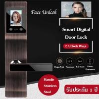 ราคา Digital Door Lock รุ่น สแกนนิ้วมือ รหัส คีย์การ์ด กุญแจ ปลดล็อคด้วยใบหน้า (377571841)