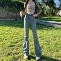 ราคา กางเกงยีนส์ขาม้าเข้ารูปสีเทาดำสำหรับผู้หญิงกางเกงสำหรับฤดูใบไม้ร่วงแบบใหม่ปี2023กางเกงทรงกระดิ่งขอบขนเอวสูงใส่แล้วดูผอมเพรียวสำหรับสาวแซ่บ (20583828696)