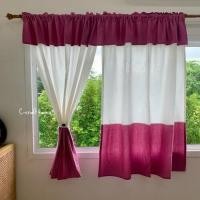 ราคา ผ้าม่านหน้าต่าง ผ้าม่านประตู สีทูโทนคอกะปิ ตัวขาว ผ้าม่านผ้าฝ้าย ผ้าม่านหน้าต่าง ผ้าม่านประตู (20183381934)