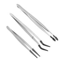 ราคา 3 Pcs Rubber Tipped Tweezers 6Inch Straight Flat Tweezers 6Inch Bent Tip Tweezers 4 7Inch Pointed Tweezers (19756282571)