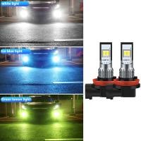 ราคา ไฟตัดหมอกรถยนต์1คู่หลอดไฟไตรรงค์ หลอดไฟตัดหมอก LED H11 H8 H9 H1 H3 H7 9005 HB3 9006 HB4 หลอดไฟตัดหมอก LED (20916692415)