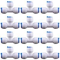 ราคา 12pcs TEE 3 WAY Quick Connect Push to Fit ท่อน้ำข้อต่อ 1 4 นิ้ว OD T Type อะแดปเตอร์สำหรับน้ำ RO เครื่องกดน้ำกรองต่อท่อข้อต่อ (404387717)