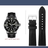 ราคา Original high quality สายนาฬิกา 23 มม พิเศษสำหรับ Blancpain Fifty Fathoms 5000 5015 สายผีเสื้อหัวเข็มขัดสายรัดข้อมือผ้าใบหนังด้านล่างสายนาฬิกา (19868252326)