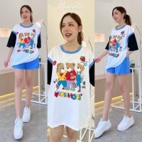 ราคา เซต 2 ชิ้น เสื้อแขนสั้นคอกลมสกีนหน้า จัดเต็มสวยๆ มาคู่กางเกงขาสั้น ชุดเซ็ท ชุดเซต Yunaka (16374018769)