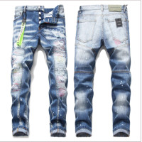 ราคา สไตล์ยุโรป DSQUARED2ยี่ห้อบุรุษกางเกงยีนส์2022บุรุษแฟชั่นสบายๆกางเกงยีนส์บาง Biker หลุมฮิปฮอปเย็บปักถักร้อยยืดหยุ่นกางเกงยีนส์ (18624715174)