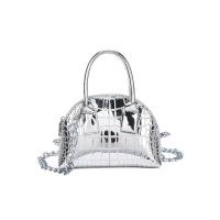 ราคา New Pearl Color Stone Pattern Crack Metal Chain Handbag Fashion Simple Solid Shoulder Bag Unique ins Female Niche Design Shell Casual Messenger AUG (20127726213)