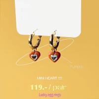 ราคา ต่างหูดินปั้น Clay earrings miniheart made to order 3 5 day (15079346771)