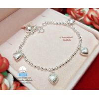 ราคา สร้อยข้อมือเงินแท้92 5 ข้อมือสำหรับเด็ก ร้อยหัวใจ น่ารักๆ พร้อมกระดิ่ง 1 ลูก ยาว 5 2 นิ้ว เรือนเงินแท้ (9885884062)