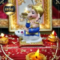 ราคา พระพิฆเนศ พระพิฆเนศประทับหนู พระพิฆเนศขี่หนู สูง 5 5 นิ้ว พระพิฆเนศนั่งหนู 9x27 ซม ลูกพระศิวะ พระแม่อุมา งานทำสีสวย งานคุณภาพ (20948368860)