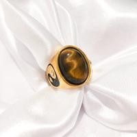 ราคา พร้อมส่ง เเหวนสเเตนเลสชายหยินหยาง ฝังหินเเท้ไทเกอร์อาย (16906158227)