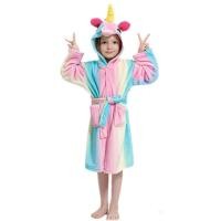 ราคา เสื้อคลุมอาบน้ำยูนิคอร์น Kigurumi สำหรับเด็กผู้หญิงชุดนอนรุ้งยูนิคอร์นดาวชุดคลุมอาบน้ำมีฮู้ดลายการ์ตูนชุดนอนคอสเพลย์สัตว์ (17397371257)