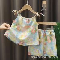 ราคา พร้อมส่ง ชุดเสื้อสายเดี่ยว และกางเกงขาสั้น ชุดเซ็ท แฟชั่นฤดูร้อน สไตล์เกาหลี ชุดเด็กผู้หญิง (20936152587)