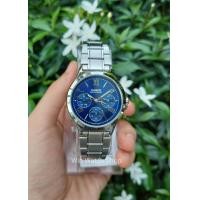 ราคา นาฬิกา Casio แท้ 100 รุ่น LTP V300D 2A2 นาฬิกาผู้หญิงสายแสตนเลส หน้าปัดน้ำเงิน ของแท้ 100 รับประกันสินค้า 1ปี (15437104306)