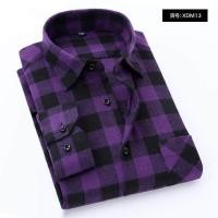 ราคา Spring and Autumn Fashion Cotton Long Sleeve Mens Shirt New Brushed Red Plaid Business Leisure Fit Flannel No iron (20634920799)