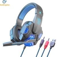 ราคา LeadingStar Fast Delivery SY830MV Wired Headset Noise Canceling Stereo Headphones Over Ear Headphones With Cool LED Lighting For Cell Phone Gaming Computer Laptop (20874444898)