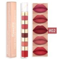 ราคา ชุดลิปสติกเหลว5 In 1ลิปกลอสติดทนนานผสมกันน้ำสีนู้ดลิปสติกเนื้อแมท (17763534342)